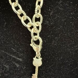 Judith Ripka Silver Key Pendant Necklace